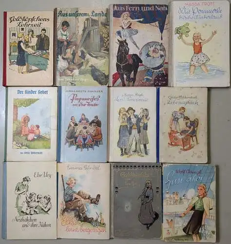 12 Mädchenbücher: Nesthäkchen, Goldköpfchen, Lebensglück, Pommerle, Lori ...