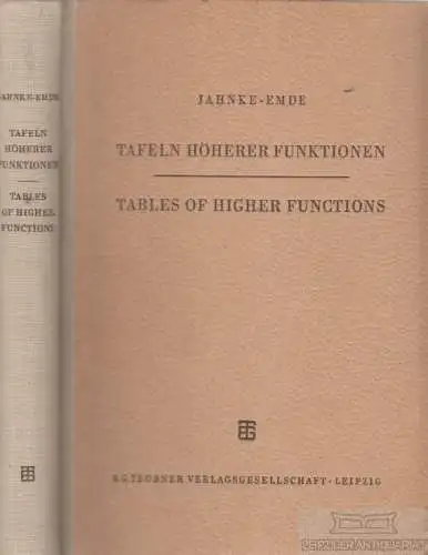 Buch: Tafeln Höherer Funktionen. Tables og higher functions, Janke-Emde. 1952