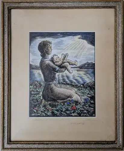 Entwurf bei einem Holzschnitt, morgen,