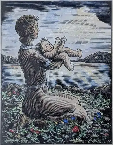 Entwurf bei einem Holzschnitt, morgen,