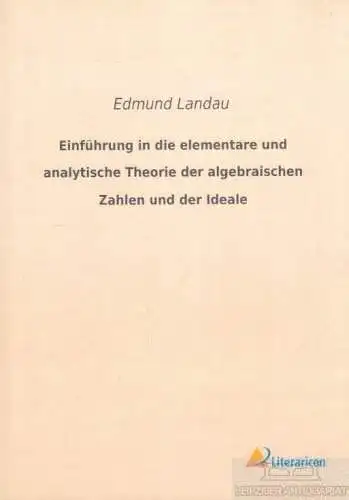 Buch: Einführung in die elementare und analytische Theorie der... Landau, Edmund