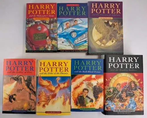Buch: Harry Potter 1-7, J. K. Rowling, Bloomsbury, englischsprachig, 7 Bände