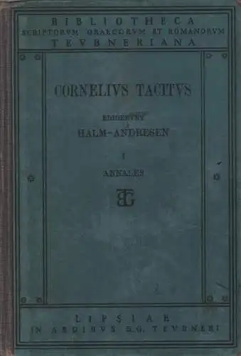 Buch: Cornelius Tacitus: Annales I, Tacitus. 1913, gebraucht akzeptabel