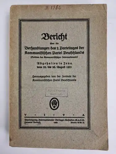 4 Bücher KPD,  Bibliothek der Kommunistischen Internationale, Parteitag 1921/25