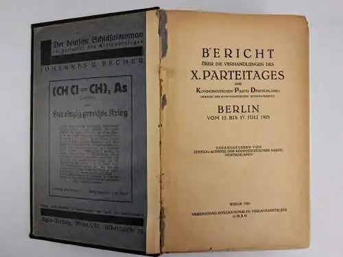 4 Bücher KPD,  Bibliothek der Kommunistischen Internationale, Parteitag 1921/25