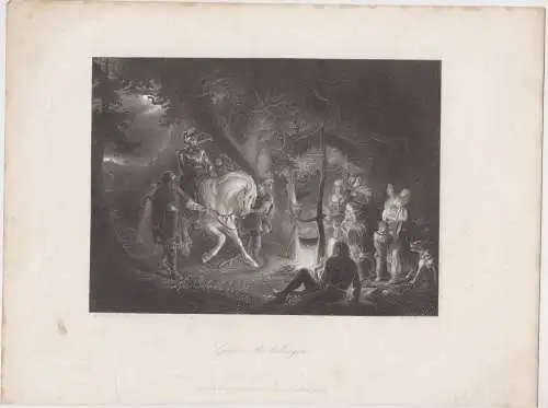 Stahlstich: Götz v. Berlichingen, 1850, A.H. Payne, Meno Mühlig,