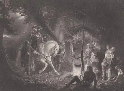 Stahlstich: Götz v. Berlichingen, 1850, A.H. Payne, Meno Mühlig,