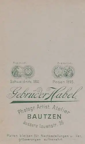 Fotografie Gebrüder Habel, Bautzen - Portrait junge Dame mit... Fotografie