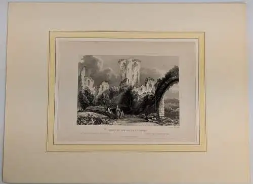 Stahlstich: Ruins of the Castle of Nassau, Ansicht, Black & Armstrong, Shury