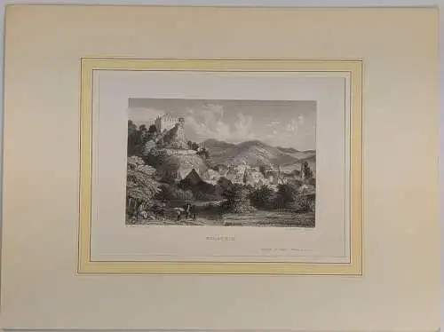 Stahlstich: Bilstein, Ansicht, Grafik, Albert Henry Payne, Originalgrafik