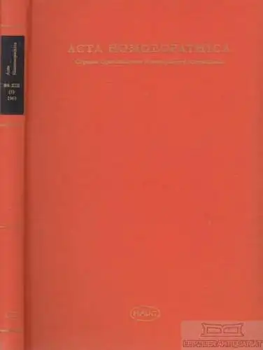 Buch: Acta Homoeopathica. Organum Medicorum Homoeopathicae... Zinke, Joachim