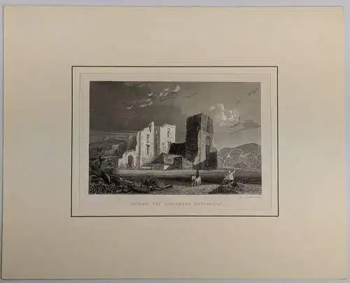 Stahlstich: Ruinen des Schlosses Brederode, Ansicht, Grafik , Natur, Schloss