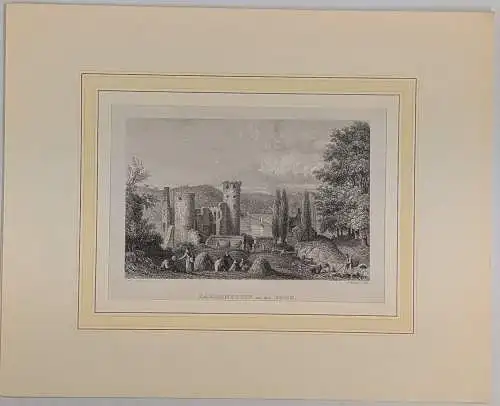 Stahlstich: Hardenstein an der Ruhr, Kunst-Verlag, Ansicht, Grafik, H. Winkles