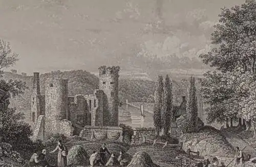 Stahlstich: Hardenstein an der Ruhr, Kunst-Verlag, Ansicht, Grafik, H. Winkles