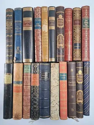 20 dekorative Bücher verschiedener Autoren, vintage, schöne Aufmachung, Gold
