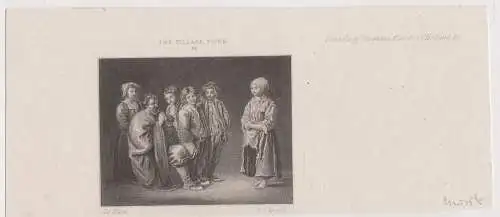 Kupferstich: The Village Piper, Antoine Le Nain, Reproduktion, Frankreich