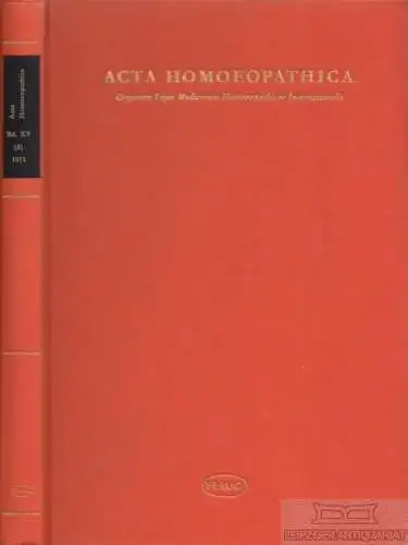 Buch: Acta Homoeopathica. Organum Medicorum Homoeopathicae... Zinke, Joac 267970