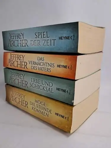 4 Bücher Jeffrey Archer: Die Clifton-Saga, Spiel, Vermächtnis, Erbe, Stunde