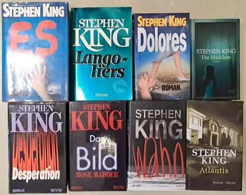 8 Bücher Stephen King: ES, Langoliers, Dolores, Mädchen, Desperation, Bild ...