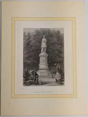 Stahlstich: Monument Friedrich Wilhelm III, Leutemann, Gray, Payne, Denkmal