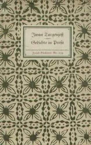 Insel-Bücherei 259, Gedichte in Prosa, Turgenjeff, Iwan, Insel-Verlag