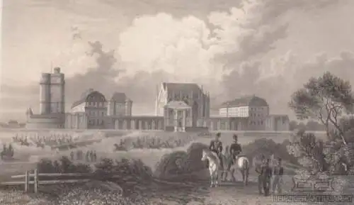 Vincennes Schloss und Staatsgefängnis bei Paris. aus Meyers... Stahlstich. 1850