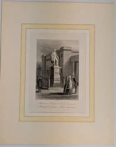 Stahlstich: Monument des Grafen v Bülow-Dennewitz, Payne, Englische Kunstanstalt