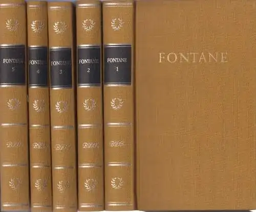 Buch: Fontanes Werke in fünf Bänden, Fontane, Theodor. 5 Bände, 1991