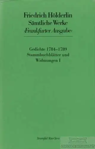 Buch: Sämtliche Werke Frankfurter Ausgabe 1, Friedrich, Hölderlin. 1995