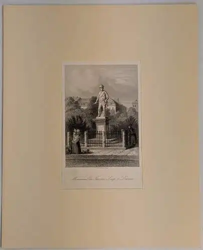 Stahlstich: Monument des Fürsten Leop. v. Dessau, Payne, Englische Kunstanstalt