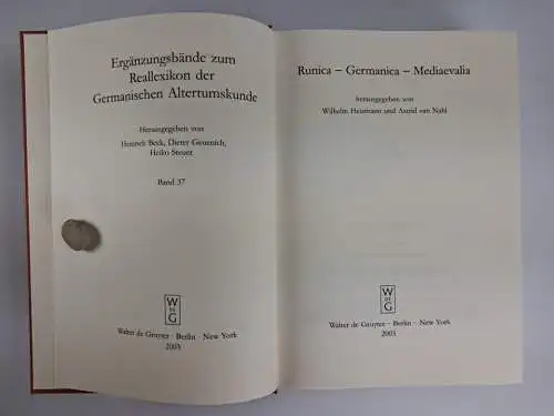 Buch: Runica - Germanica - Mediaevalia, Heizmann / Nahl, De Gruyter, 2003