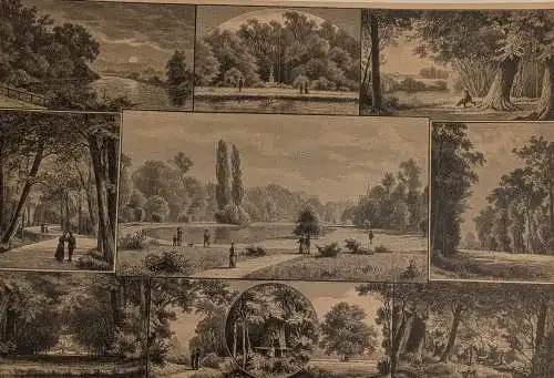 Bilder aus dem Leipziger Rosenthal, Holzstich, Reproduktion, Ansicht, Leipzig