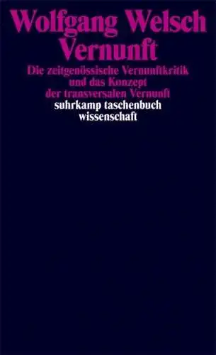 Buch: Vernunft, Welsch, Wolfgang, 1996, Suhrkamp, gebraucht, gut
