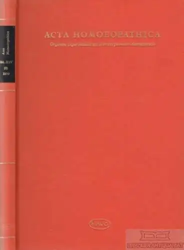 Buch: Acta Homoeopathica. Organum Medicorum Homoeopathicae... Zinke, Joac 267974