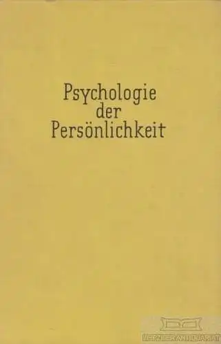 Buch: Psychologie der Persönlichkeit, Remplein, Heinz. 1963, gebraucht, gut