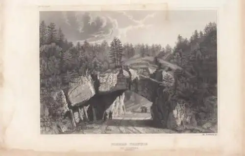 Pierre Pertuis bei Tavannes (Schweiz). aus Meyers Universum, Stahlstich