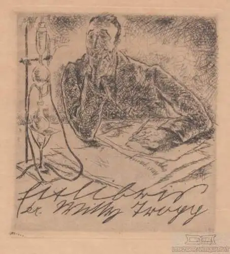Exlibris: Williy Tropp, Geiger, Willi. Kunstgrafik, ca. 1925, gebraucht, gut
