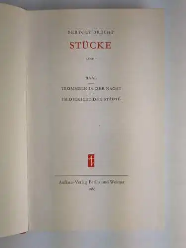 Buch: Bertolt Brecht - Stücke in 14 Bänden, Aufbau Verlag, gebraucht, sehr gut