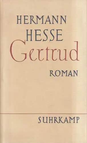 Buch: Getrud, Roman, Hermann Hesse, 1958, Suhrkamp, gebraucht, gut, Fraktur