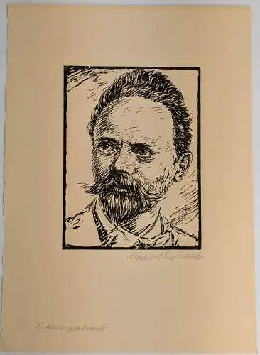 6 Original-Holzschnitte, Leopold Wächtler, Mappe VI, Max Möhring, Portrait