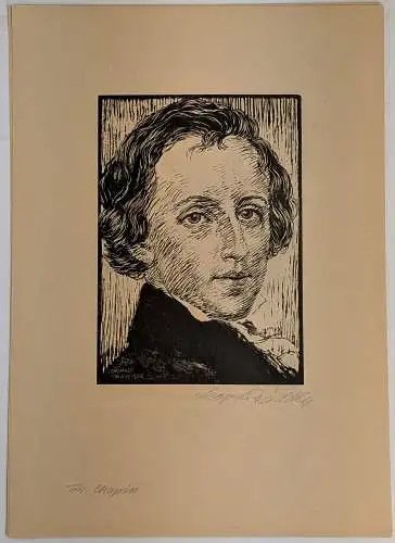6 Original-Holzschnitte, Leopold Wächtler, Mappe IV, Max Möhring, Portrait
