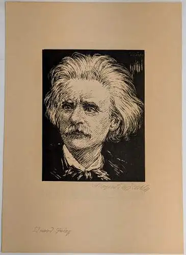 6 Original-Holzschnitte, Leopold Wächtler, Mappe IV, Max Möhring, Portrait