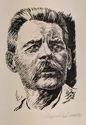 6 Original-Holzschnitte, Leopold Wächtler, Mappe III, Max Möhring, Portrait