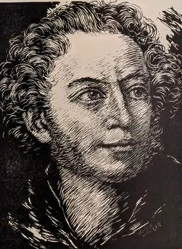 6 Original-Holzschnitte, Leopold Wächtler, Mappe III, Max Möhring, Portrait