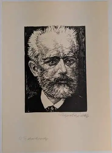 6 Original-Holzschnitte, Leopold Wächtler, Mappe III, Max Möhring, Portrait