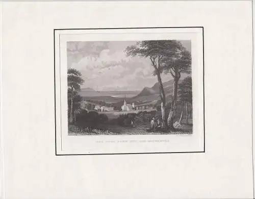 Lithografie: Das Dorf Beek und der Elterberg, Deutscher Kunstverlag, Grafik