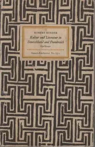 Insel-Bücherei 771, Kultur und Literatur in Deutschland und Frankreich, Minder