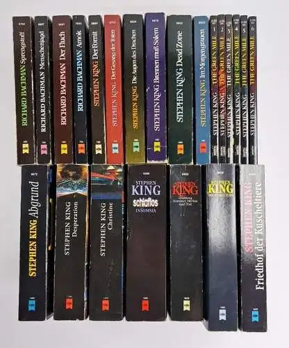 23 Bücher Stephen King / Richard Bachman, Heyne Verlag, Thriller, Romane