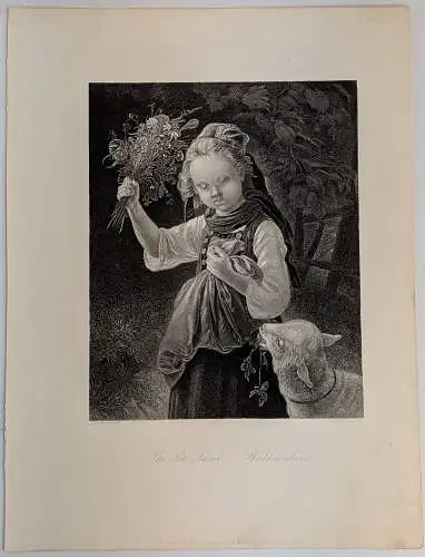 Stahlstich: The Pet Lamb, Waldröschen, J. Becker, Albert Henry Payne, Grafik