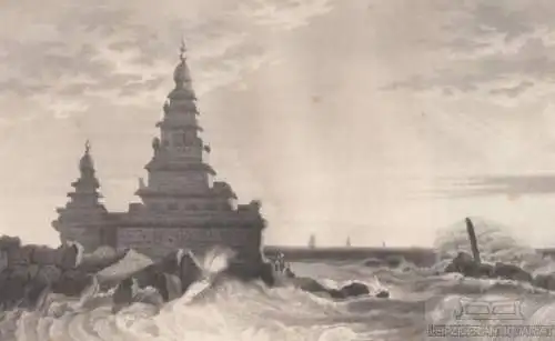 Mahabalipoor. aus Meyers Universum, Stahlstich. Kunstgrafik, 1850